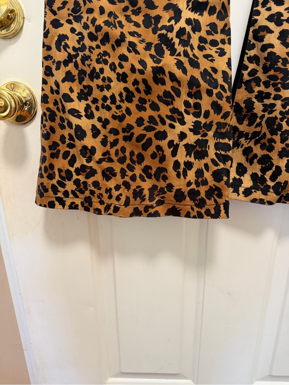 Dolls Kill Leopard Lace-Up Flare Pants - Black & Brown - Picture 9 of 10